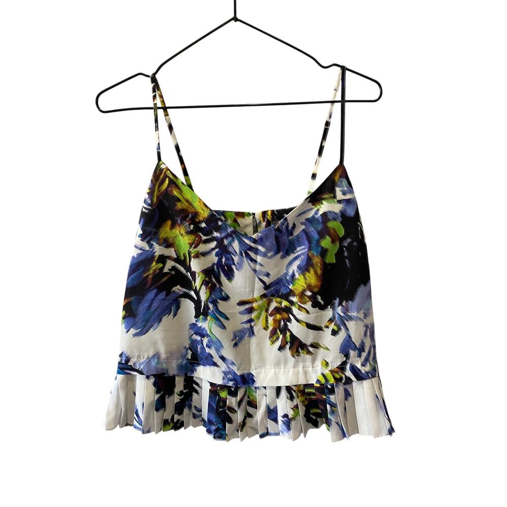 French Connection V Neck Cropped Cami Tank Top S Party Glam